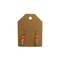 Pink, Yellow & Blue Dangle Earrings (1 pair)