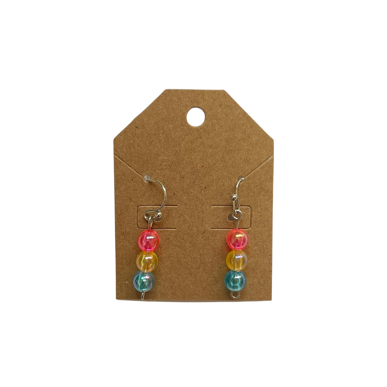 Pink, Yellow & Blue Dangle Earrings (1 pair)