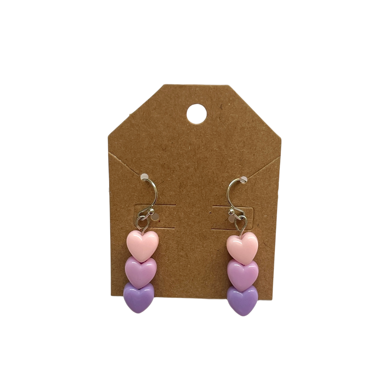 Purple Heart Dangle Earrings (1 pair)