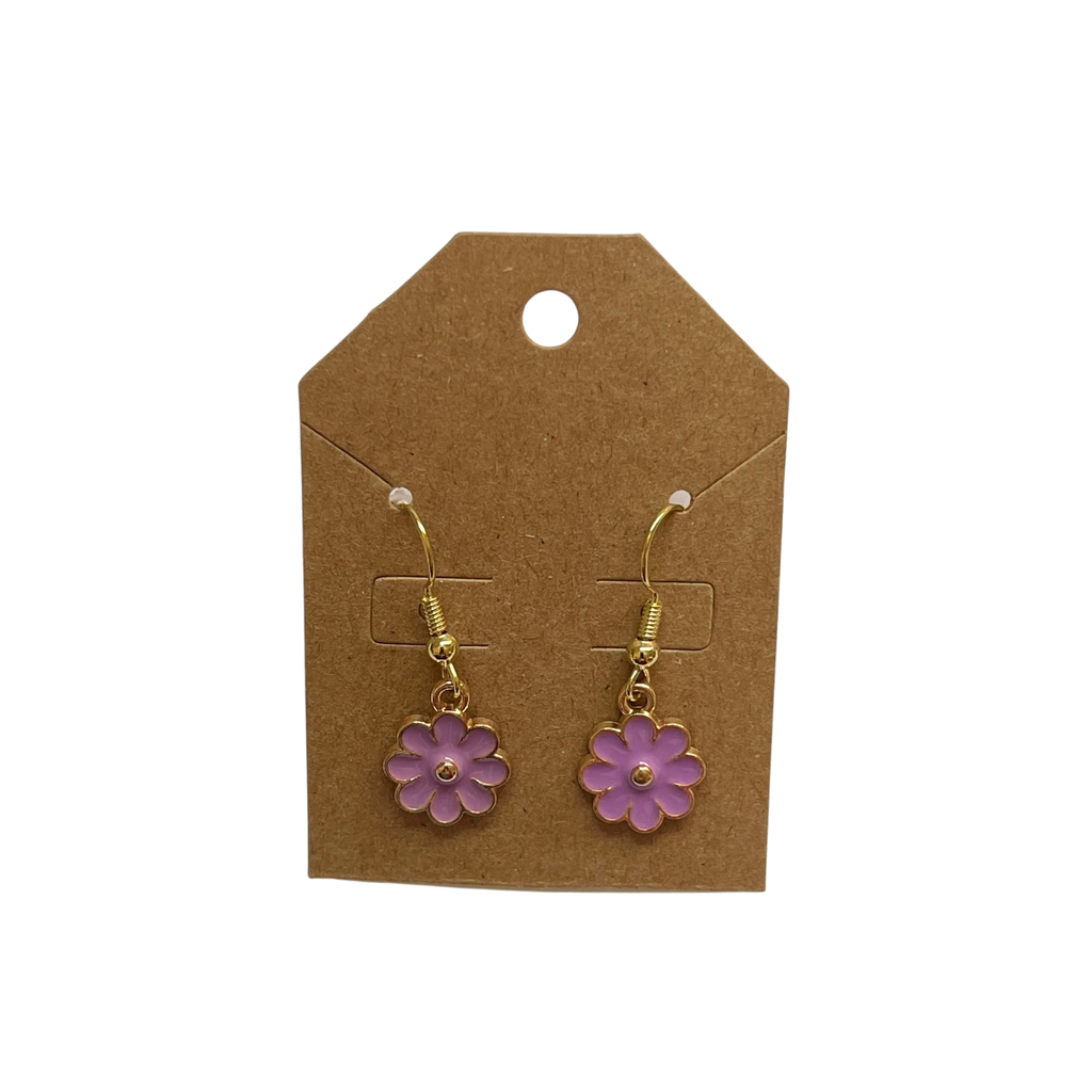 Metal Flower Dangle Earrings (1 pair)