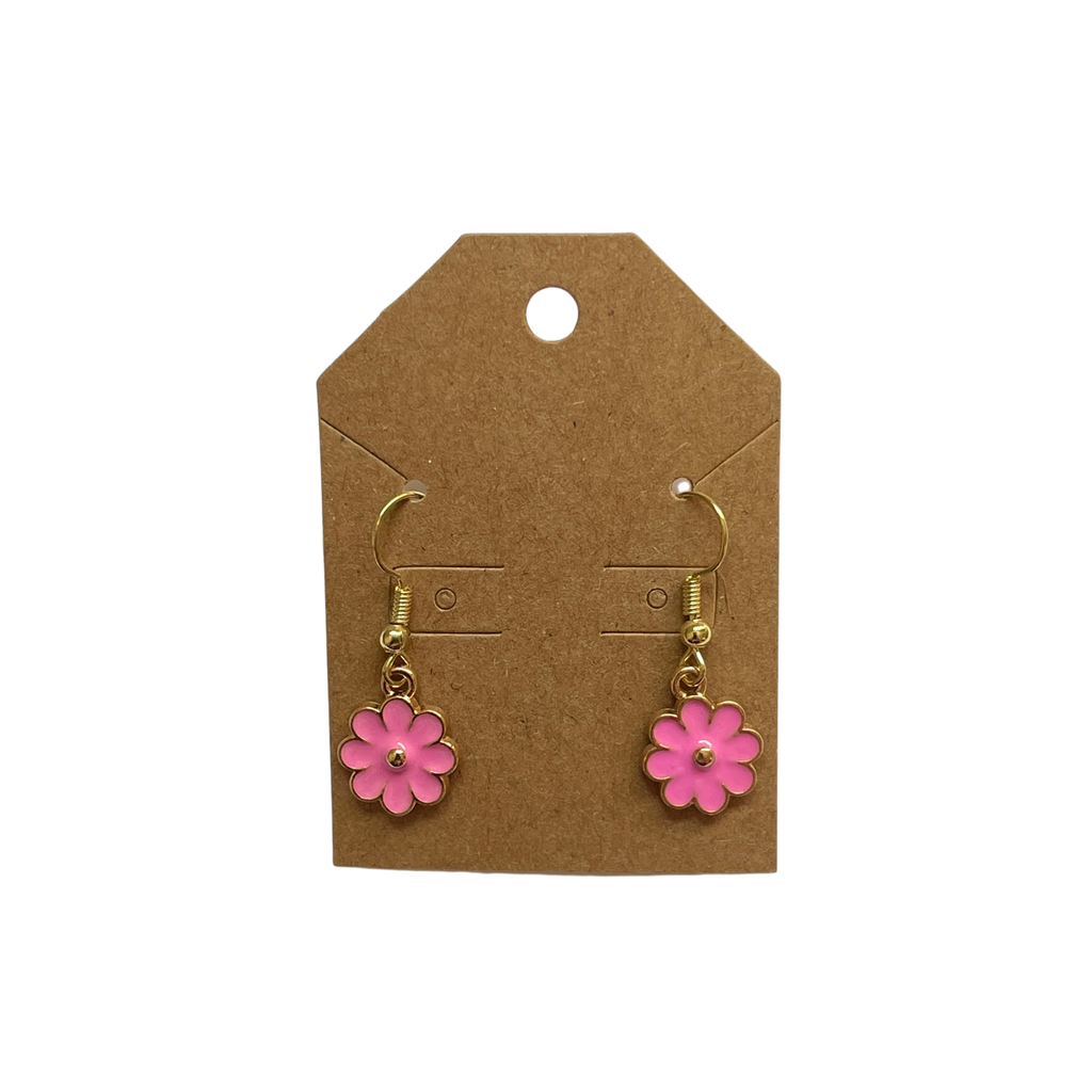 Metal Flower Dangle Earrings (1 pair)