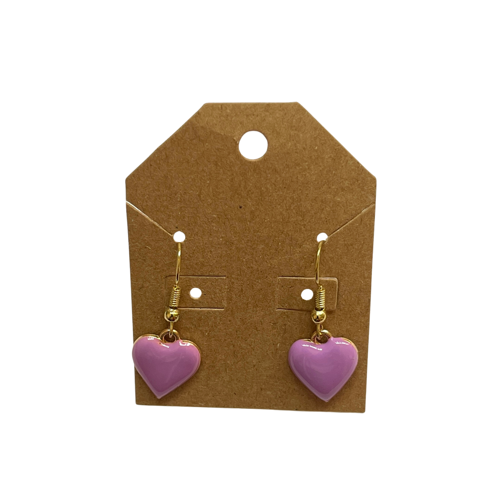 Metal Heart Dangle Earrings (1 pair)
