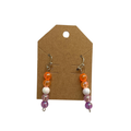 Orange, White & Purple Dangle Earrings (1 pair)